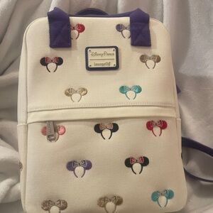 Loungefly Disney Parks Cream Minnie Ears Mini Backpack
